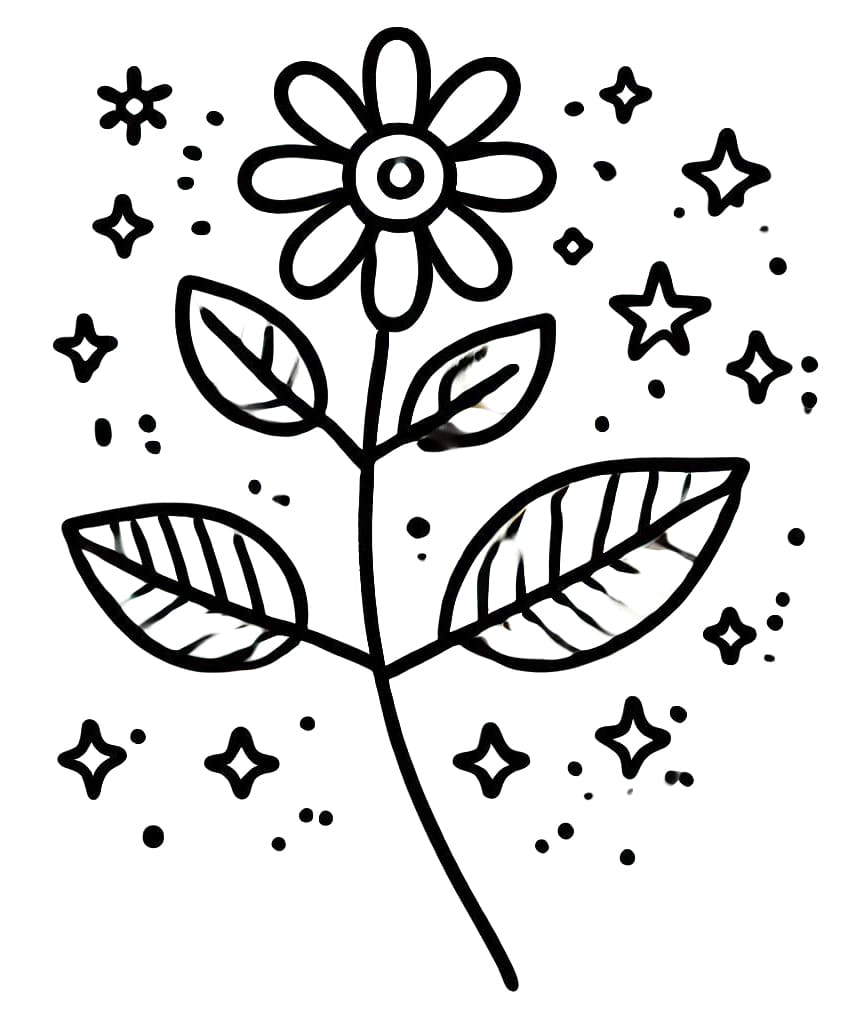 Květina pro Děti omalovánka