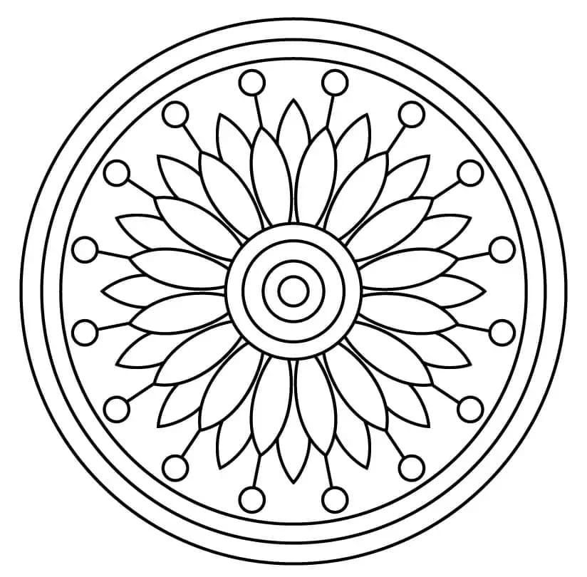 Květinová Mandala (1) omalovánka