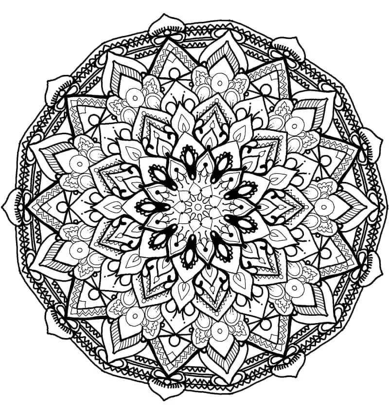 Květinová Mandala (10) omalovánka