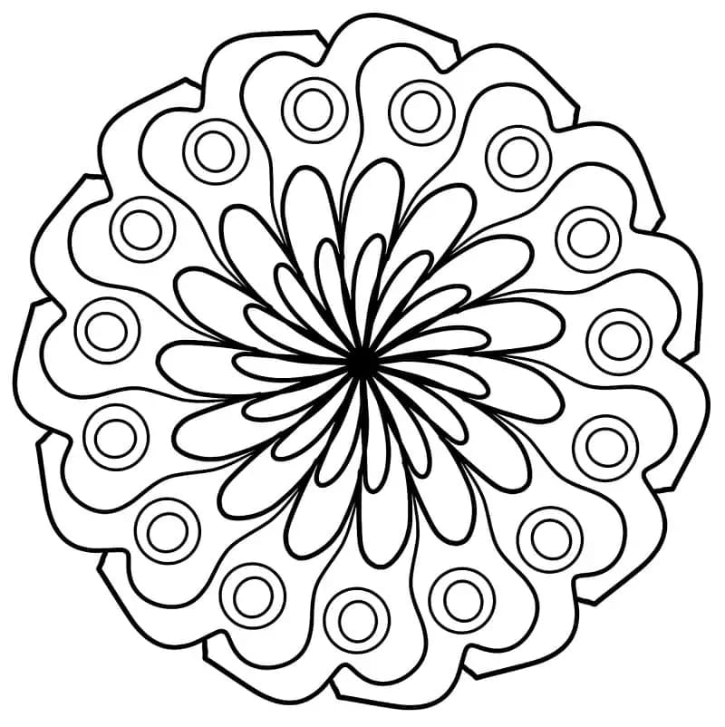 Květinová Mandala (17) omalovánka
