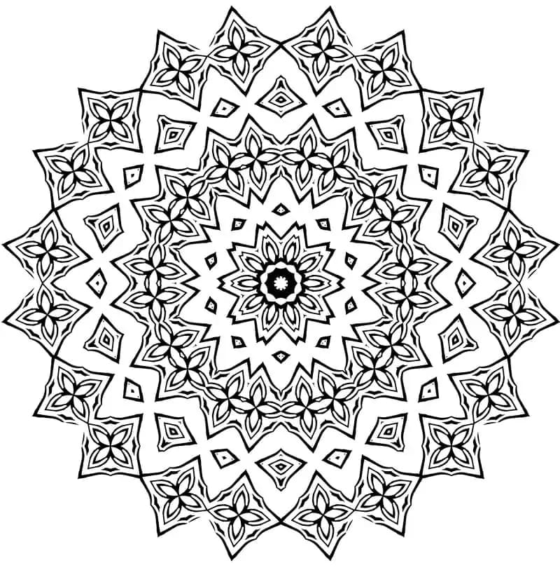 Květinová Mandala (19) omalovánka