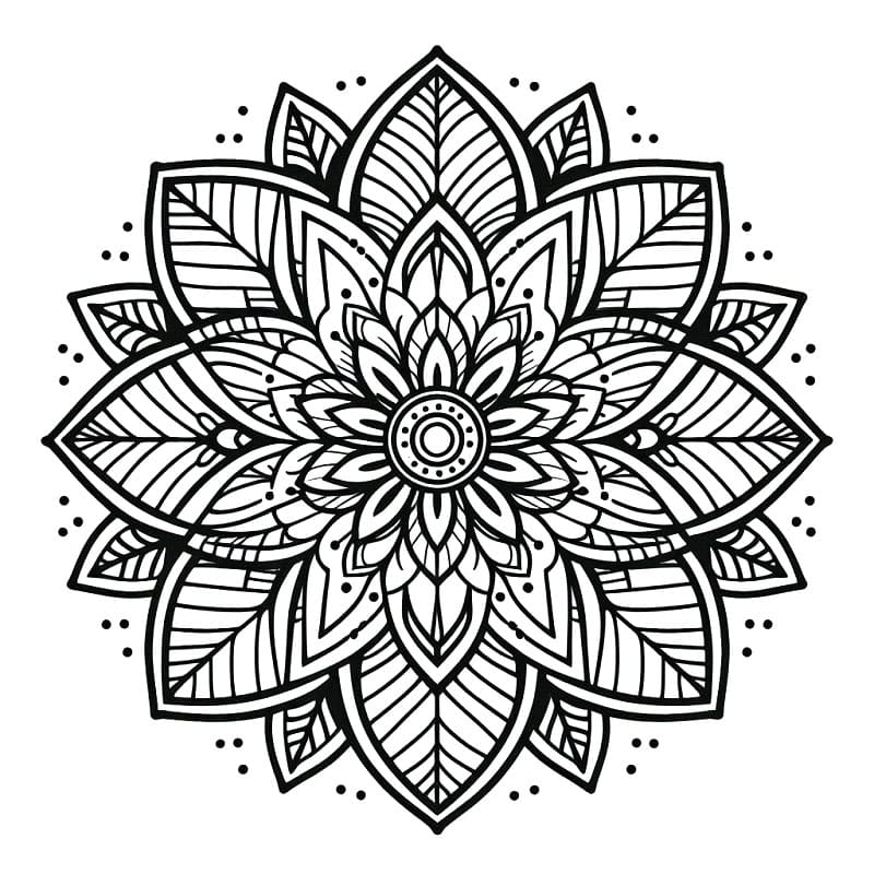 Květinová Mandala (32) omalovánka