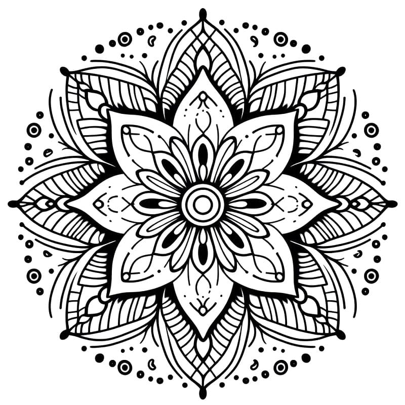 Květinová Mandala (33) omalovánka