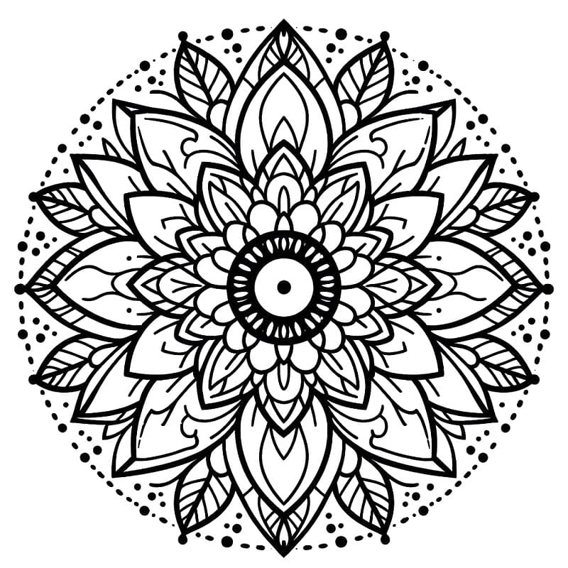 Květinová Mandala (34) omalovánka