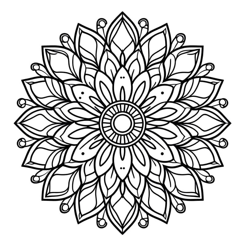 Květinová Mandala (39) omalovánka