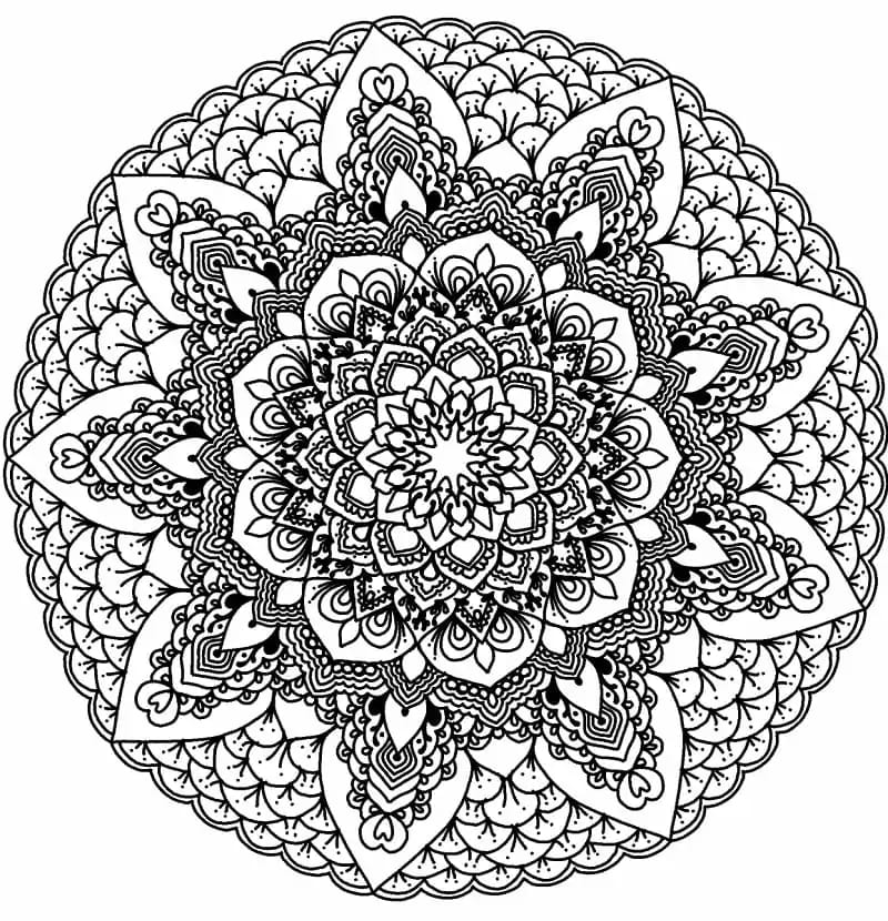 Květinová Mandala (5) omalovánka