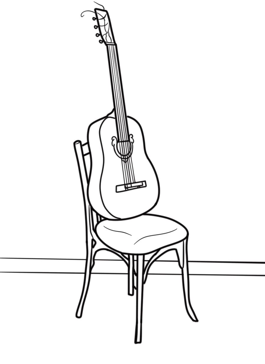 Kytara Tisknutelná Zdarma omalovánka