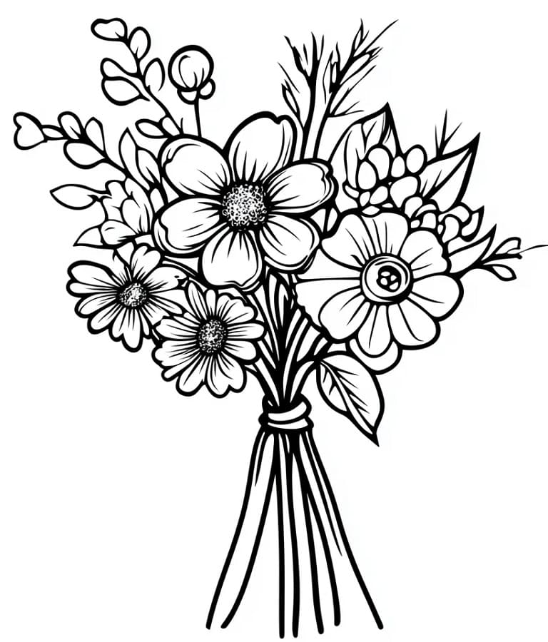 Kytice Květin Obrázek omalovánka