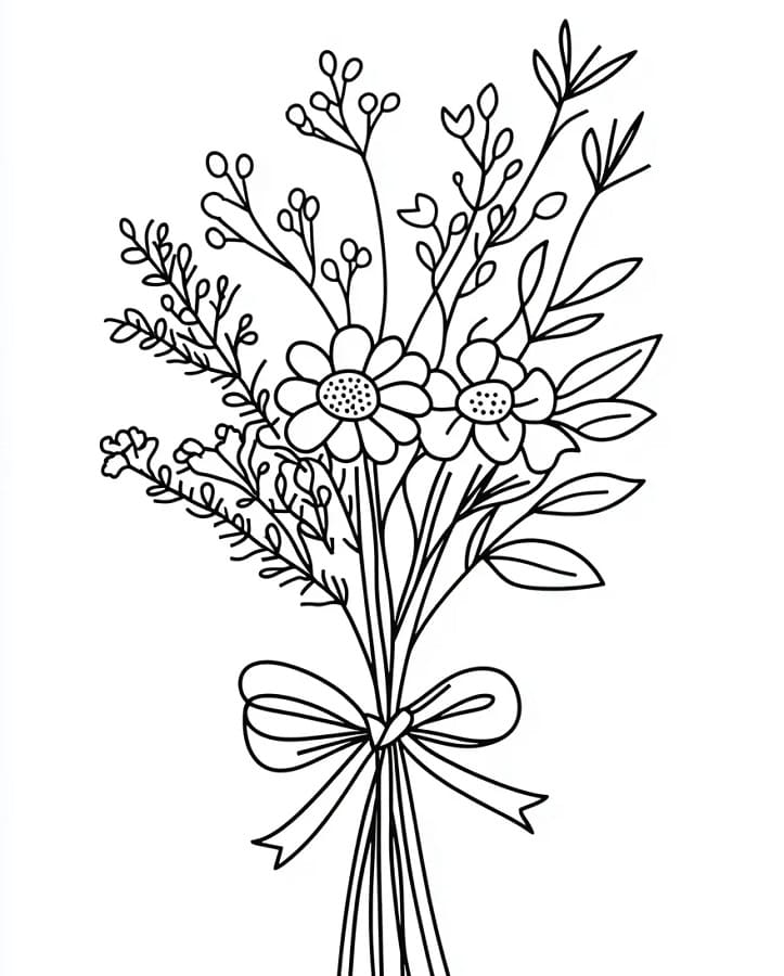 Kytice Květin pro 3leté Děti omalovánka