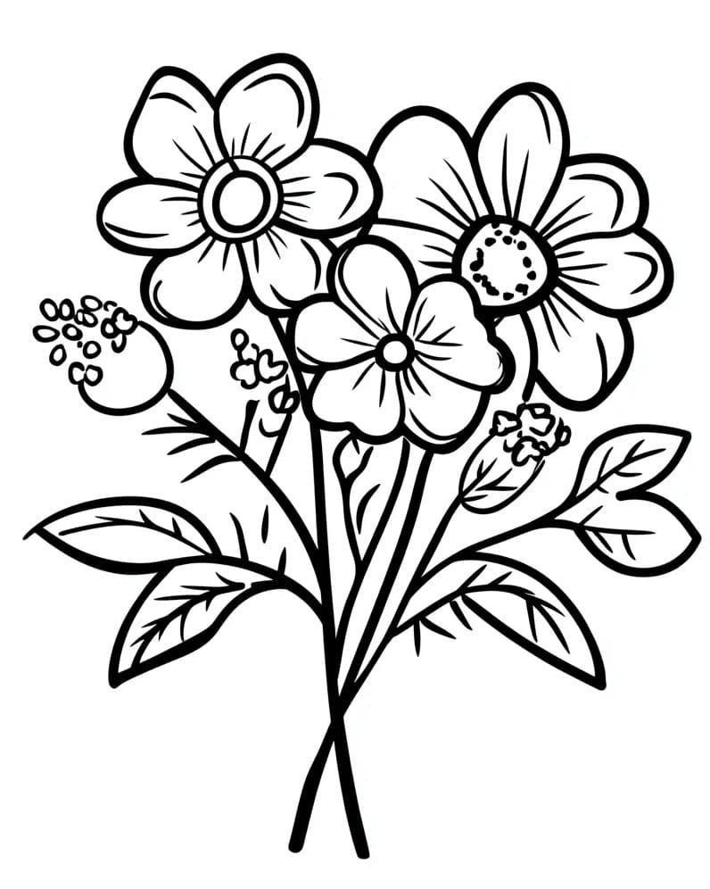 Kytice Květin pro 5leté Děti omalovánka