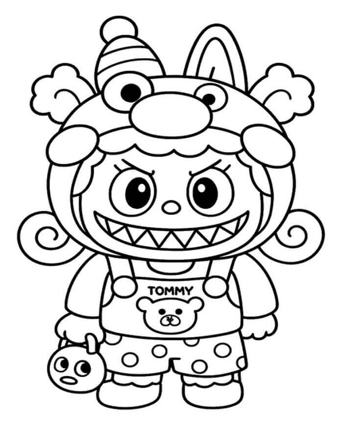 Labubu Panenka omalovánka