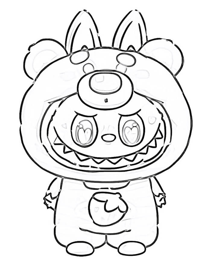 Labubu Tisknutelný pro Děti omalovánka