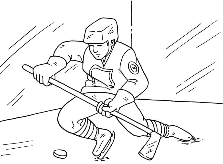 Lední hokej pro 6leté Děti omalovánka