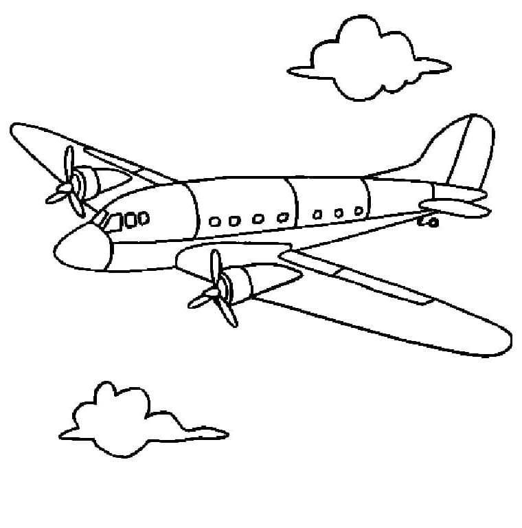 Letadlo pro 3leté Děti omalovánka