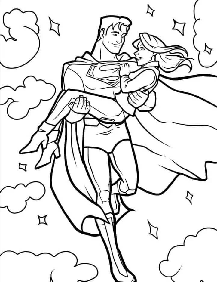 Létající Superman omalovánka