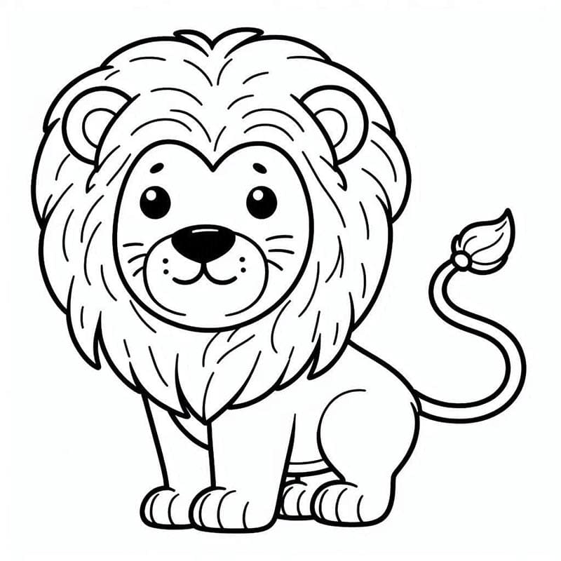 Lev Obrázek omalovánka