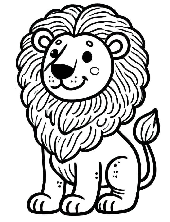 Lev Tisknutelná Zdarma omalovánka