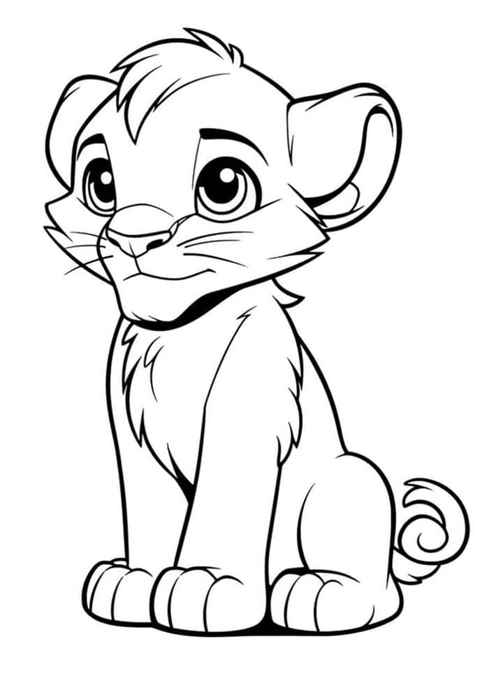 Lev Vymalovatelné pro Děti omalovánka