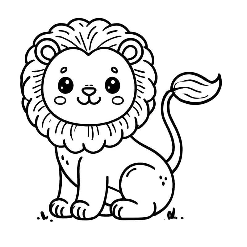 Lev pro 1leté Děti omalovánka