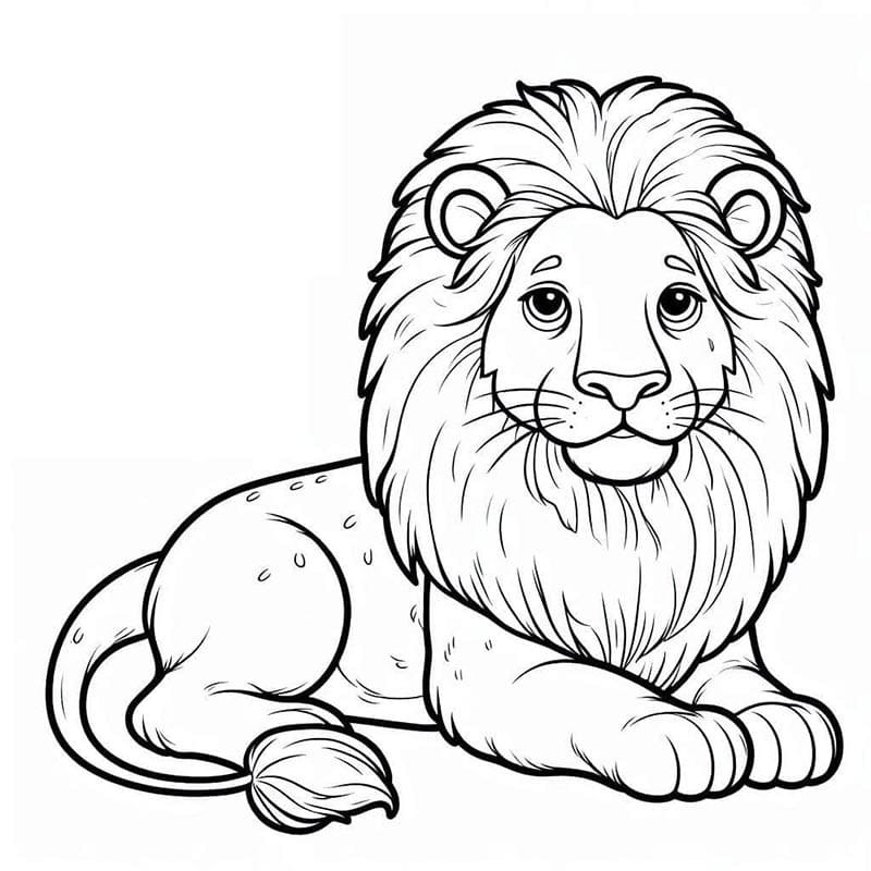 Lev pro 5leté Děti omalovánka