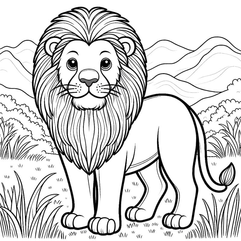 Lev pro Děti omalovánka