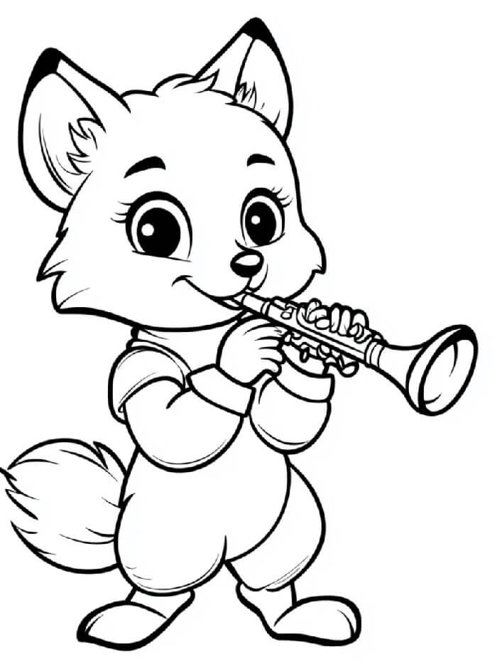 Liška pro 1leté Děti omalovánka