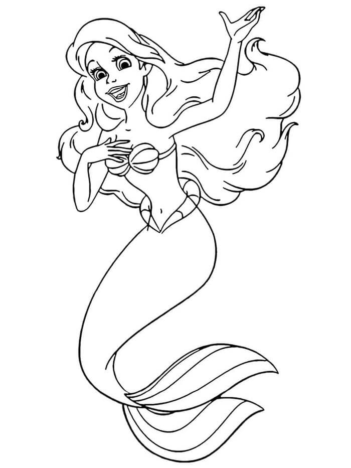 Malá mořská víla Zdarma omalovánka