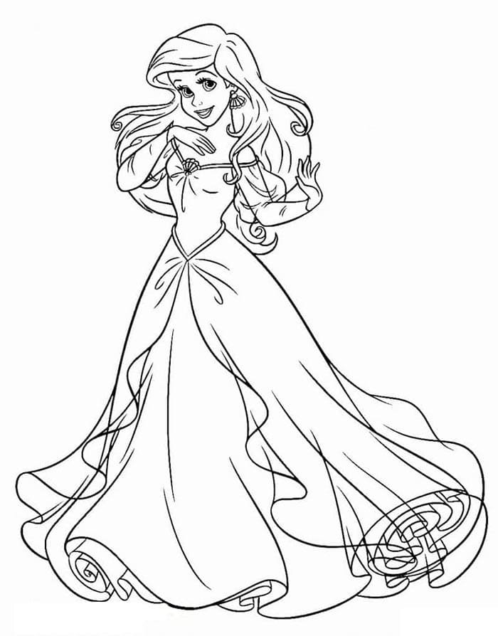 Malá mořská víla k Vymalování omalovánka