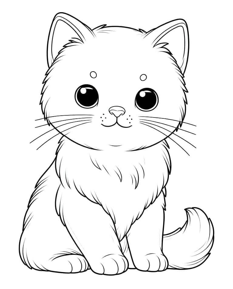 Malý Kočka omalovánka