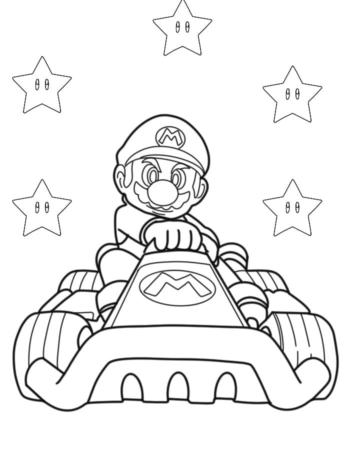 Mario Kart Obrázek omalovánka