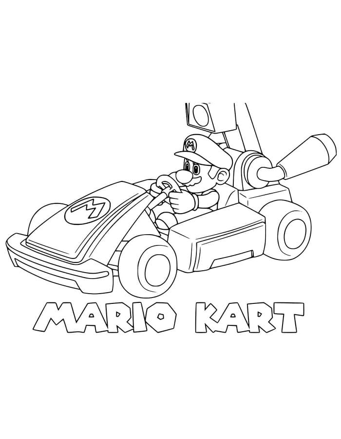 Mario Kart Zdarma pro Děti omalovánka