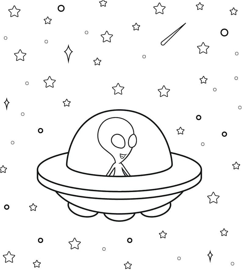 Mimozemšťan k Vymalování omalovánka