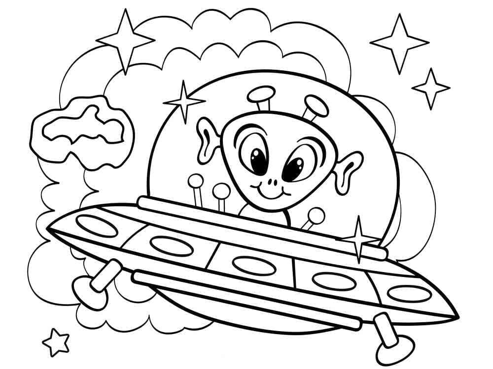 Mimozemšťan pro 4leté Děti omalovánka