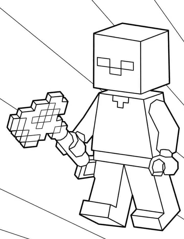 Minecraft Tisknutelný Zdarma omalovánka