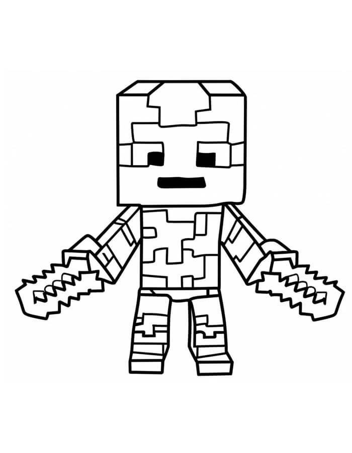 Minecraft pro 2leté Děti omalovánka