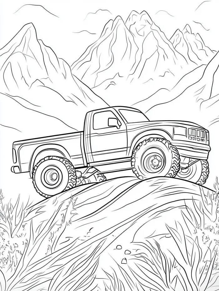Monster Truck Vozidlo omalovánka