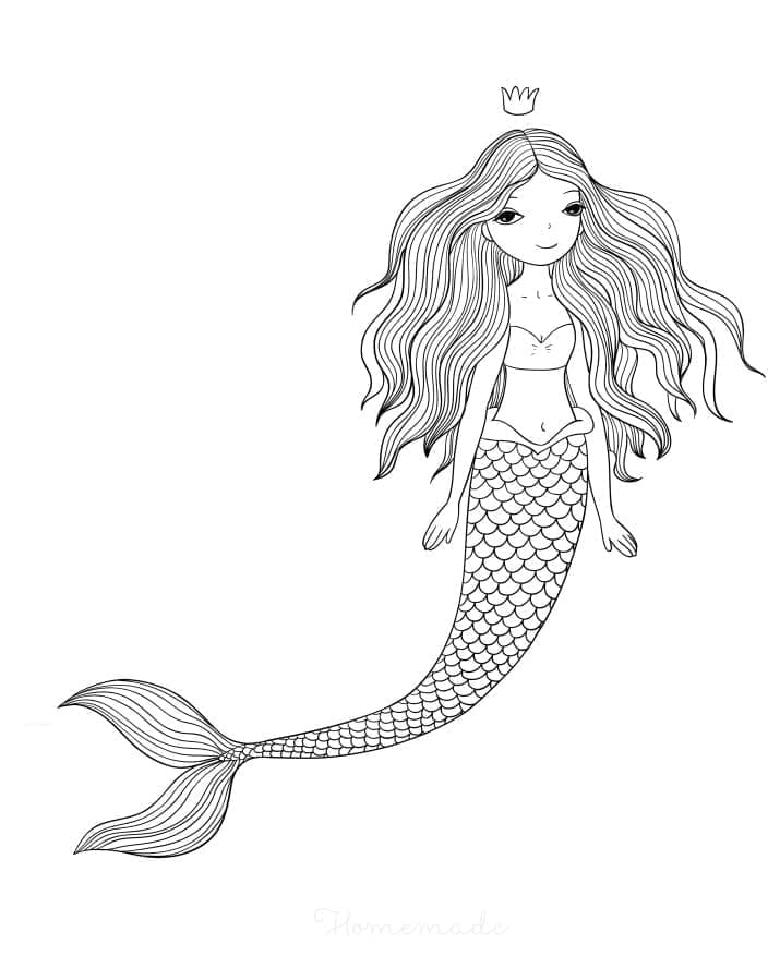 Mořská panna Vymalovatelné pro Děti omalovánka