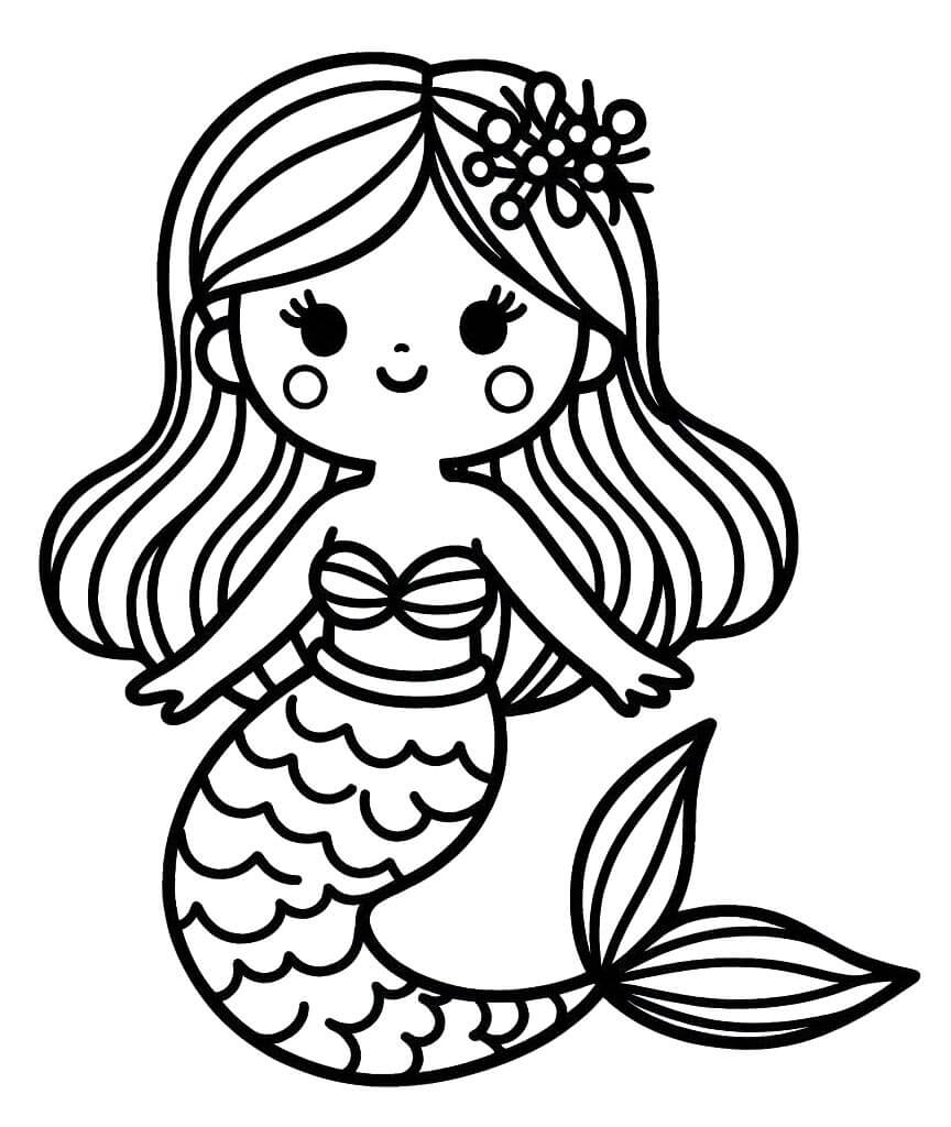 Mořská panna pro Děti omalovánka