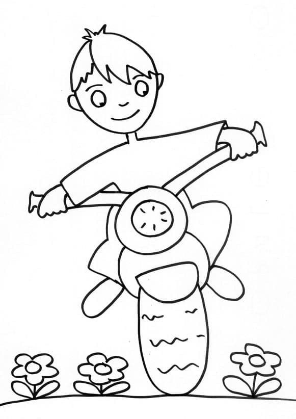 Motocykl Tisknutelný omalovánka