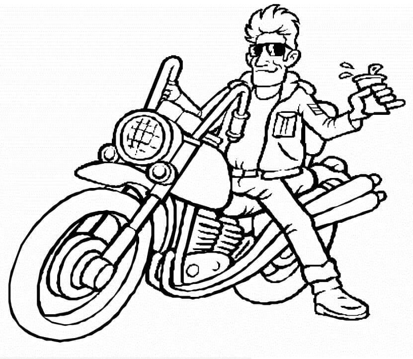 Motocykl Vymalovatelné pro Děti omalovánka