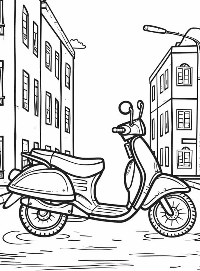 Motocykl pro 1leté Děti omalovánka