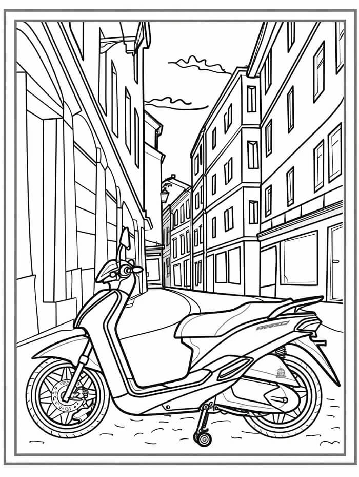 Motocykl pro 4leté Děti omalovánka