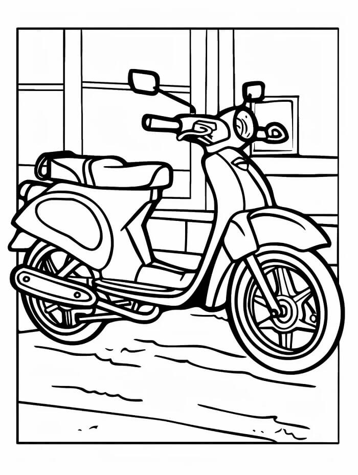 Motocykl pro 5leté Děti omalovánka