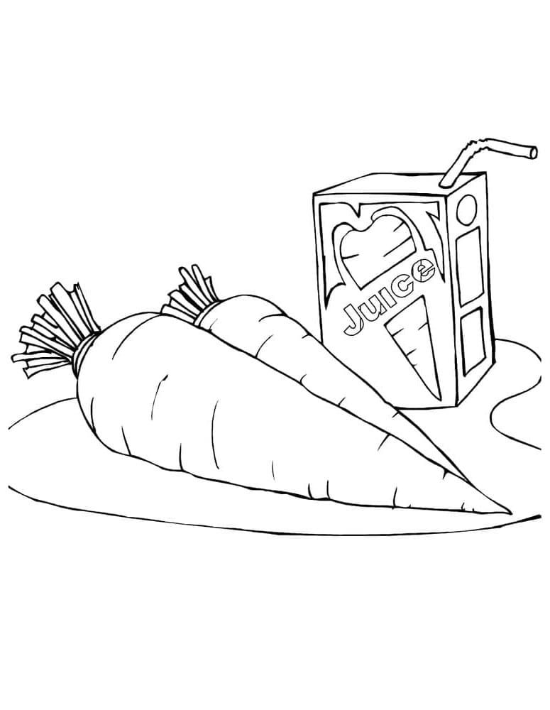 Mrkev Tisknutelná pro Děti omalovánka