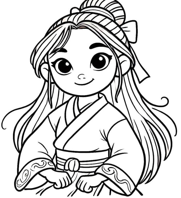 Mulan Tisknutelná Zdarma omalovánka