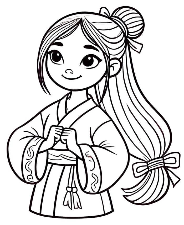 Mulan Tisknutelná pro Děti omalovánka