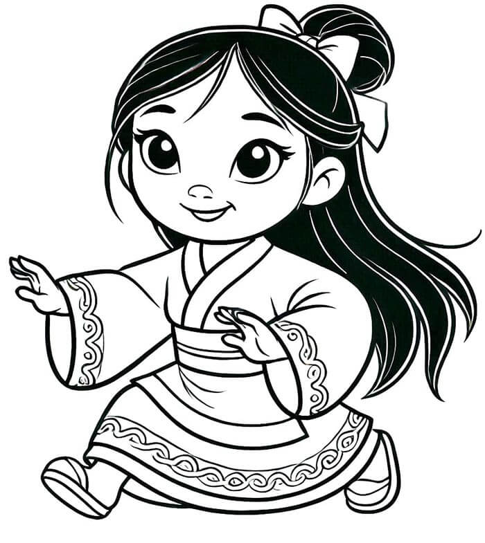 Mulan k Vymalování omalovánka