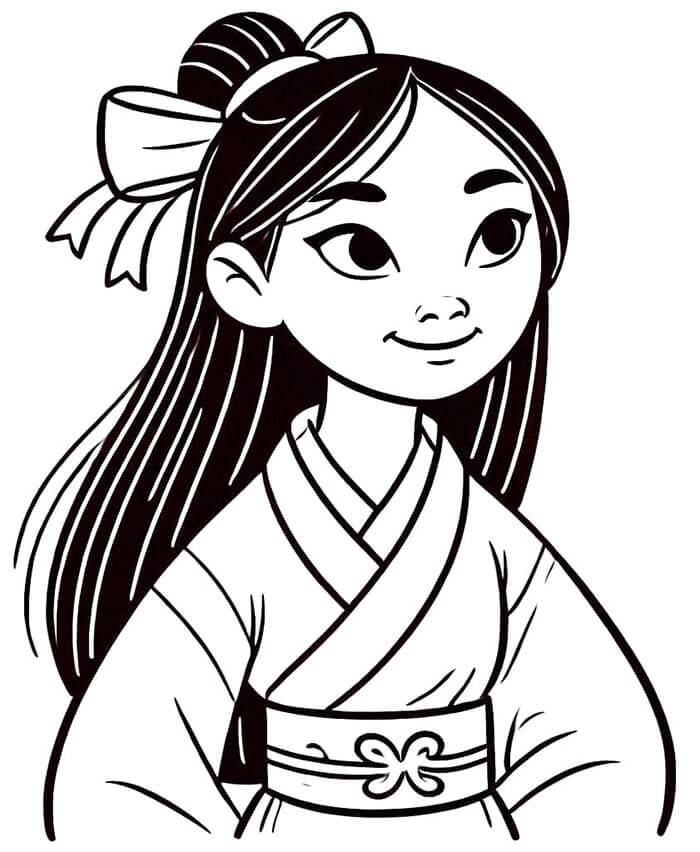 Mulan pro 1leté Děti omalovánka