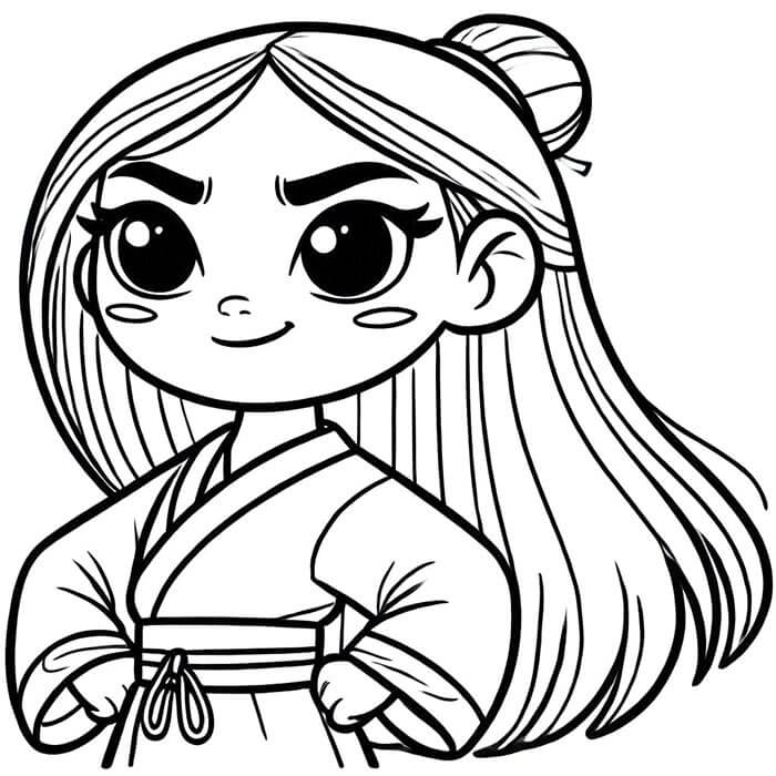 Mulan pro 5leté Děti omalovánka