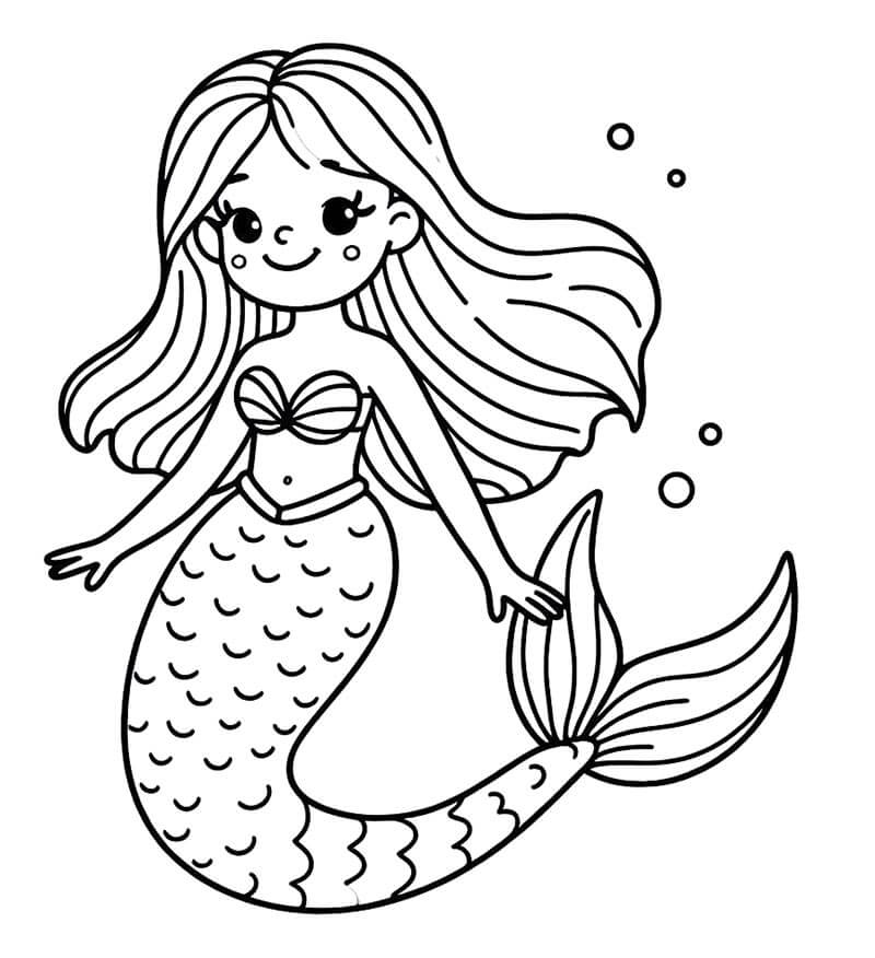 Nádherná Mořská panna omalovánka